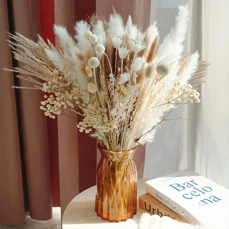 Bouquet de Pampas et Fleurs Blanches