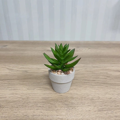 3 Mini Plantes Succulentes Artificielles en Pot - 9 cm