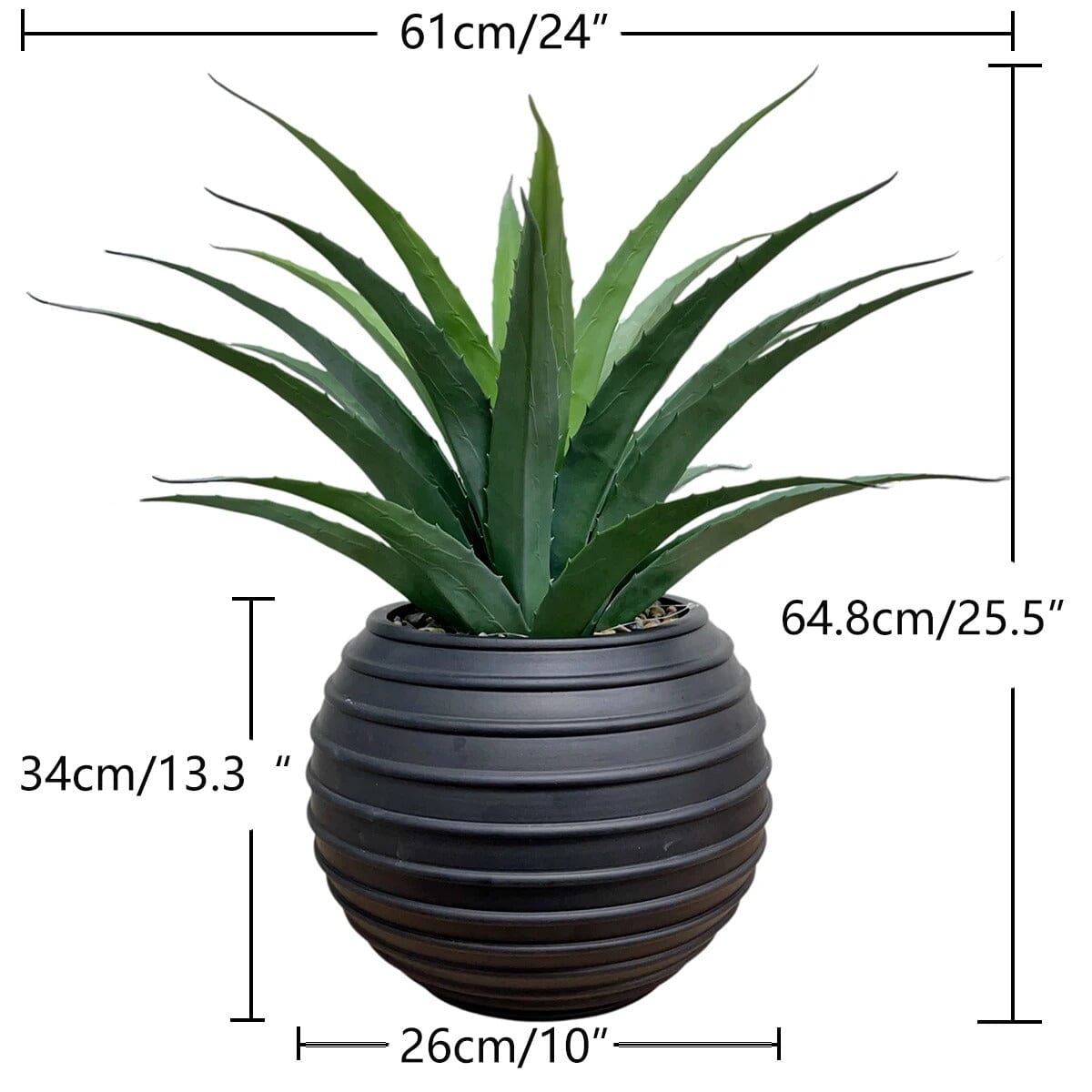 Agave Artificiel Haut de Gamme en Pot Design