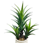 Agave artificielle haut de gamme avec pot texturé – 111 cm