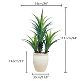 Agave artificielle haut de gamme avec pot texturé – 111 cm