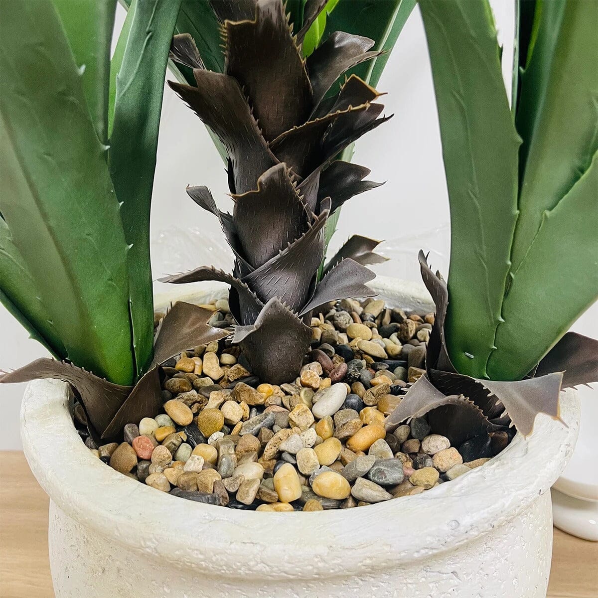 Agave artificielle haut de gamme avec pot texturé – 111 cm