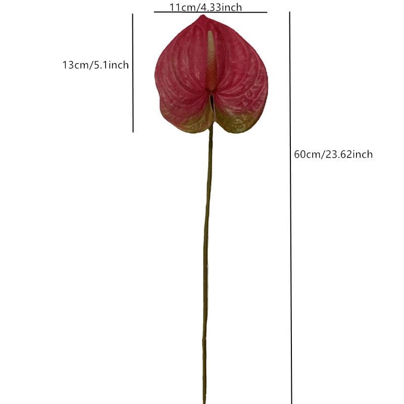 Anthurium artificiel sur tige - 60 cm