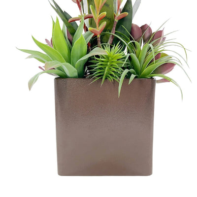 Arrangement de Succulentes et Sansevieria Artificiel en Pot