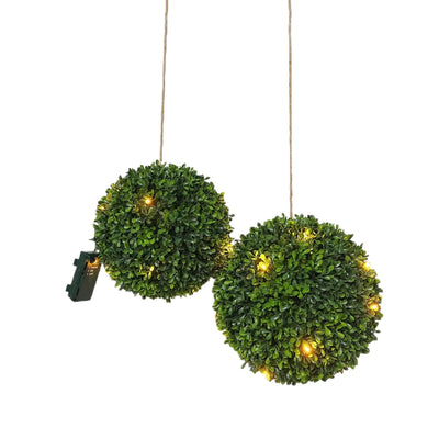 Boule de Buis Artificielle Suspendue Lumineuse