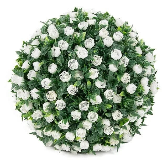 Boule de Plante Artificielle avec Roses Blanches