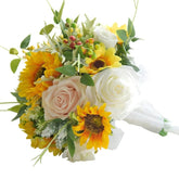 Bouquet Artificiel Mariage Champêtre Tournesol et Roses