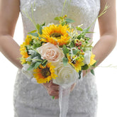 Bouquet Artificiel Mariage Champêtre Tournesol et Roses