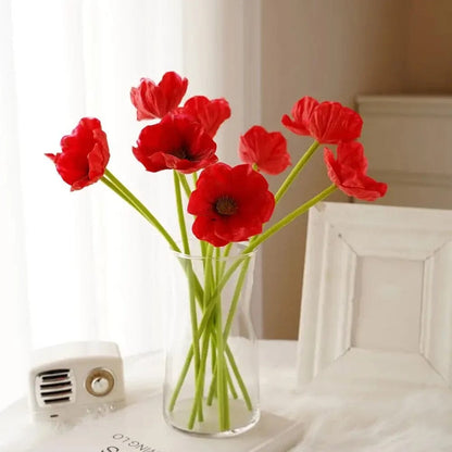 Bouquet Coquelicot Artificiel Rouge - 35 cm