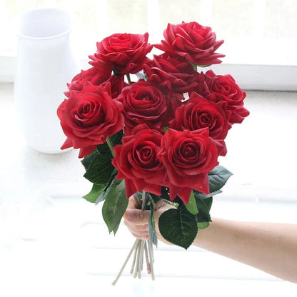 Bouquet de Rose Artificielle Rouge St Valentin (Par 15) - 42 cm