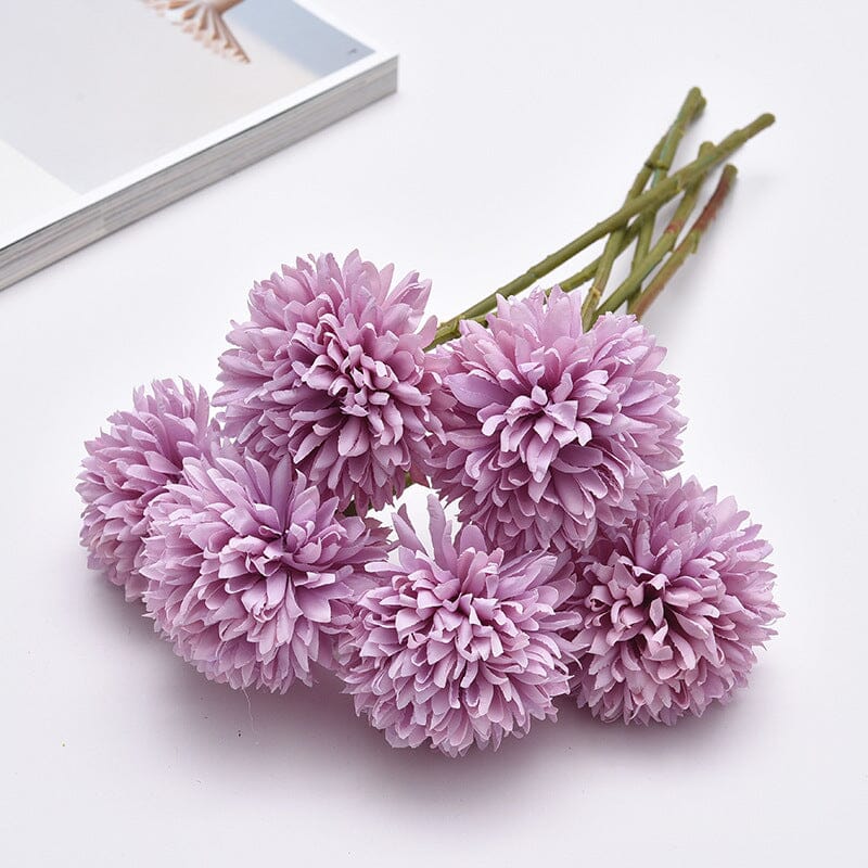 Bouquet d’Hortensia Artificiel Lilas - 5 Fleurs sur 5 Tiges