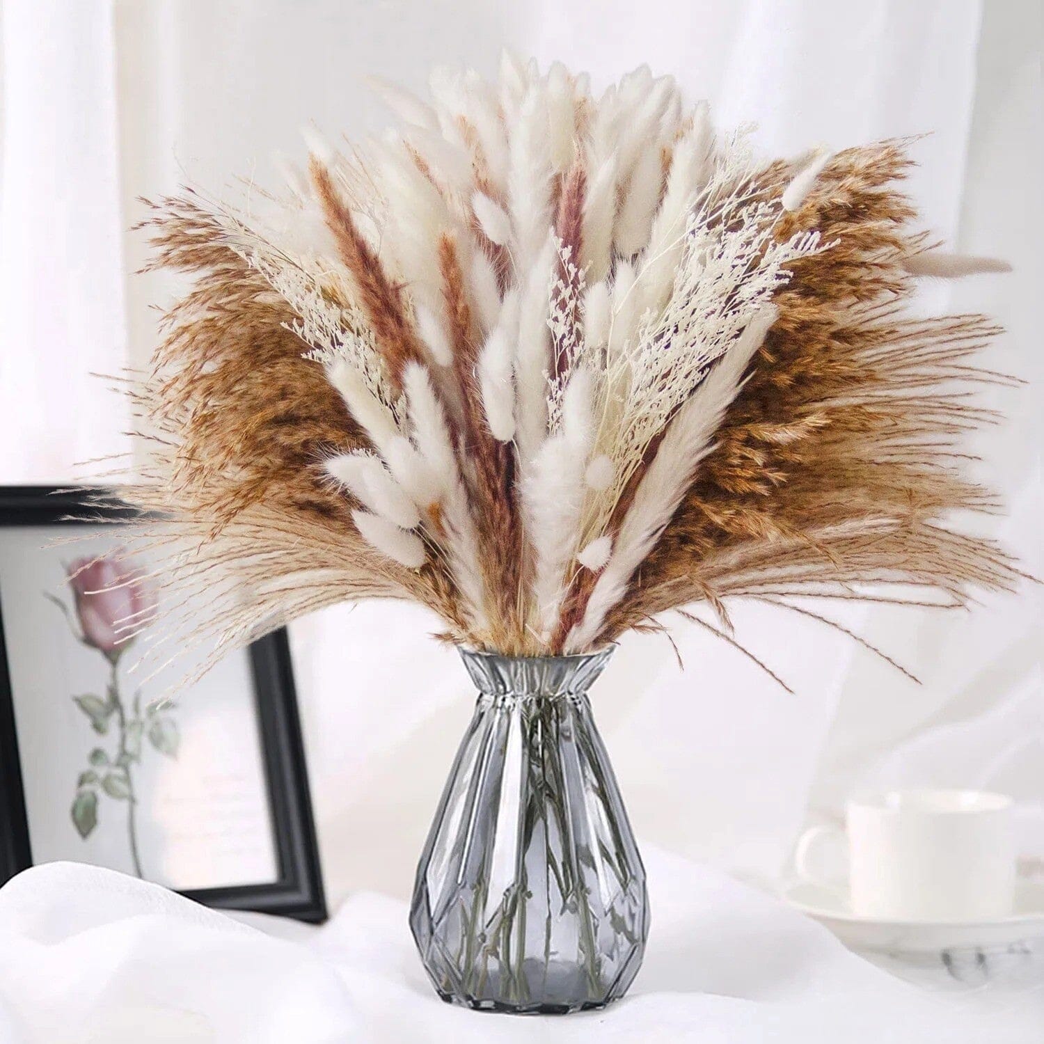 Bouquet Naturel de Pampas et Lagurus – 80 Pièces, 45 cm