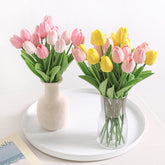 Bouquet Tulipe Artificielle - Crème (10 Fleurs)