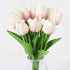 Bouquet Tulipe Artificielle - Rose Pâle (10 Fleurs)