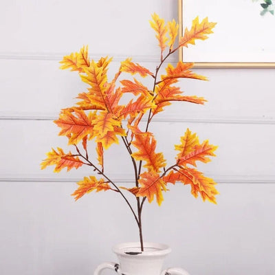 Branche de Chêne Artificielle Orange - 94 cm