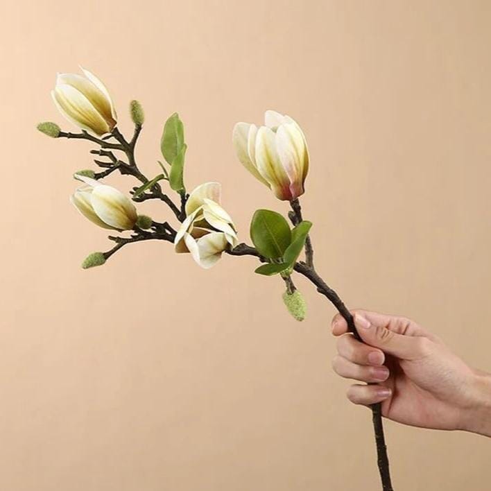 Branche de Magnolia Artificiel Fleuri - 68 cm