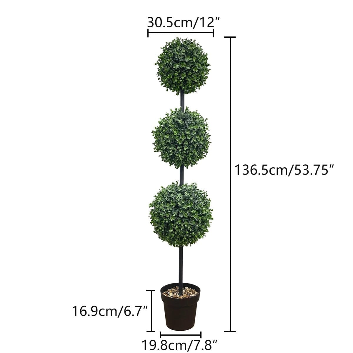 Buis Artificiel en Boules - Trois Sphères - 136 cm