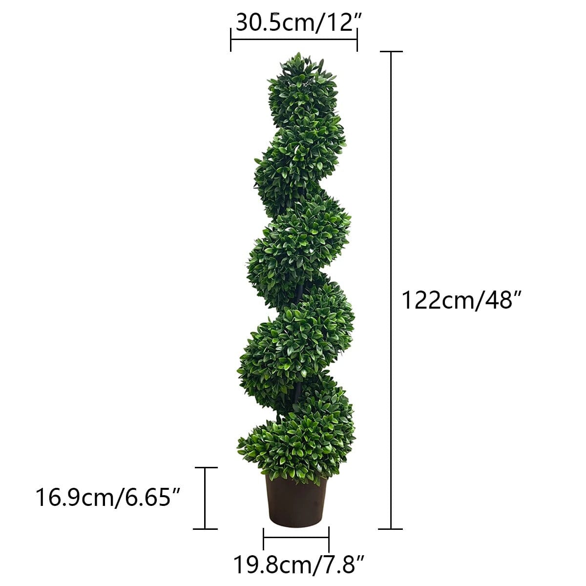 Buis Artificiel en Spirale - 122 cm