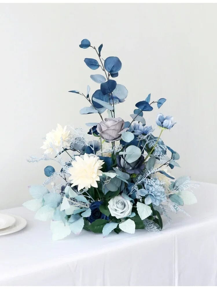 Centre de Table Fleurs Artificielle – Arrangement Bleu et Blanc