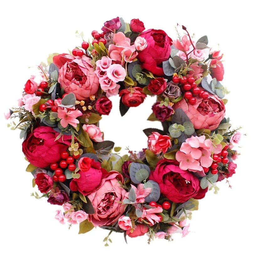 Couronne de Fleurs Artificielle Haut de Gamme - 40 cm