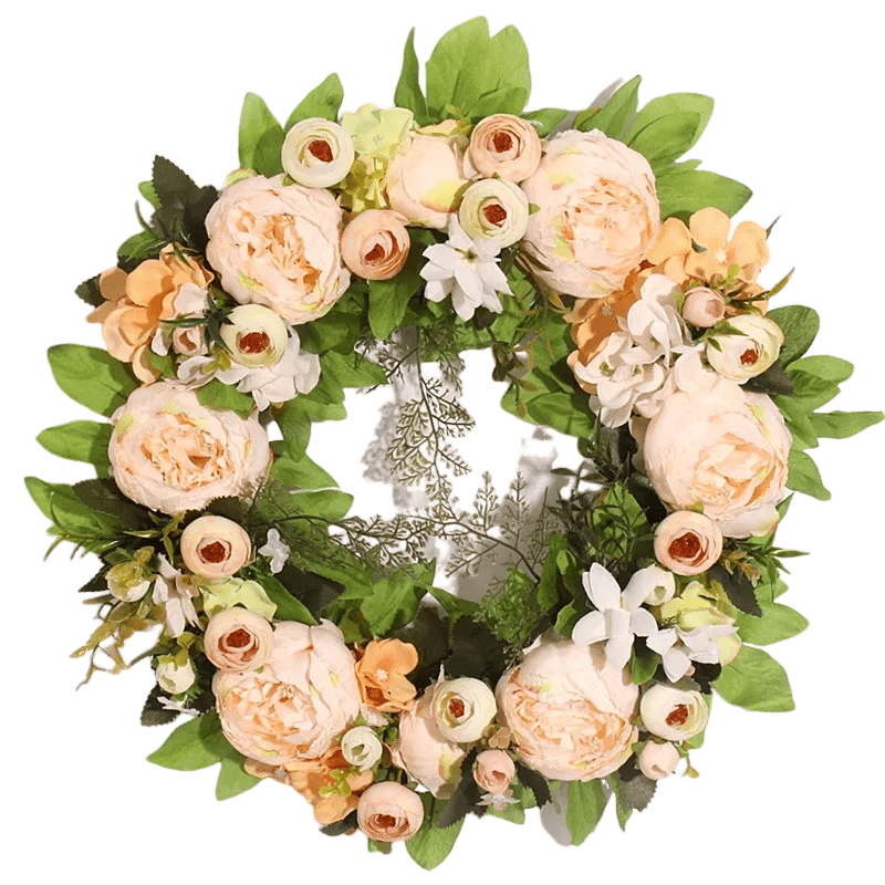 Couronne de Fleurs – Lilas et Rose Pêche