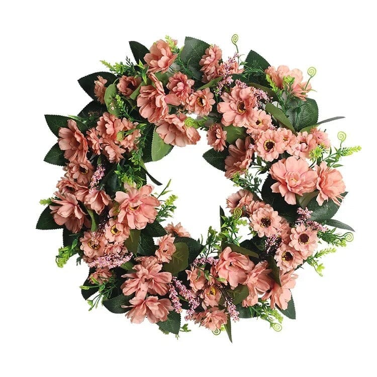 Couronne Fleurs Artificielle Rose - 45 cm