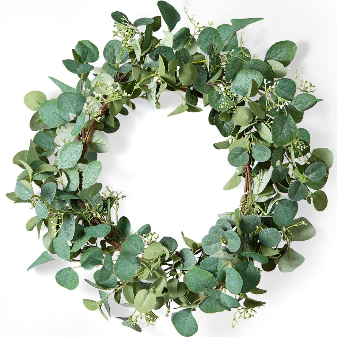 Couronne Gypsophile et Eucalyptus - 50 cm