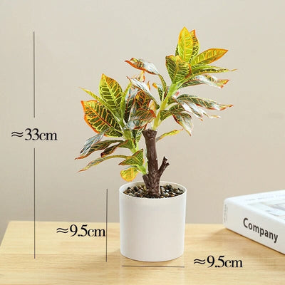 Croton Artificiel en Pot - 33cm