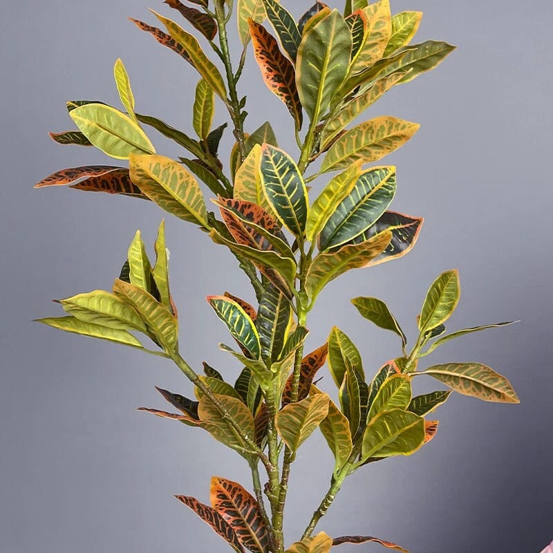 Croton Artificiel Vert et Jaune, 80 et 120 cm