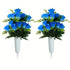 2 Bouquets de Fleurs Artificielles pour Cimetière - Roses Bleues