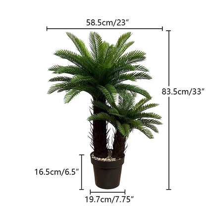 Palmier artificiel réaliste avec double tronc - 83,5 cm