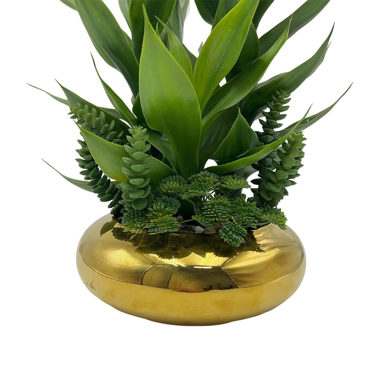 Plante Succulente Artificielle avec Pot Doré – 42cm