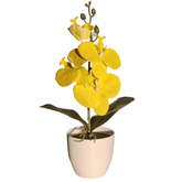 Fausse Orchidée Artificielle en Pot - 35 cm Jaune