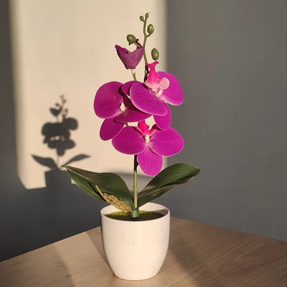 Fausse Orchidée Artificielle en Pot - 35 cm Violet