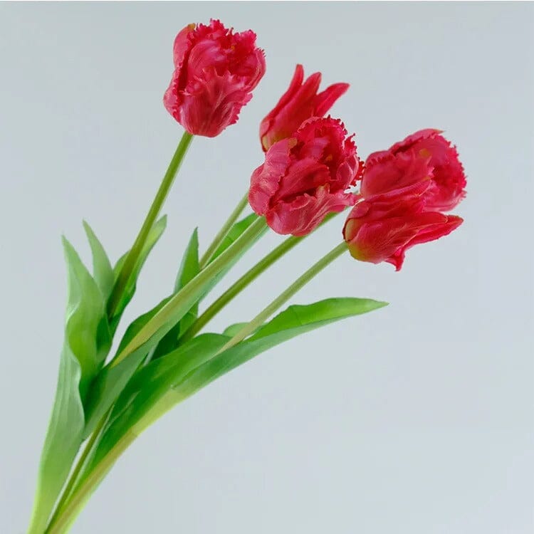 Fausses Tulipes Rouge Passion - Haut de Gamme (5 Tiges)