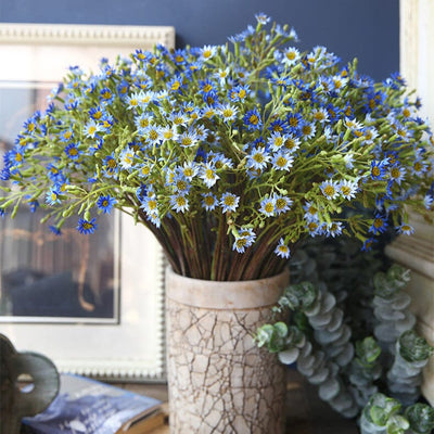 Faux Chrysanthème Bleu Azur - 52 cm