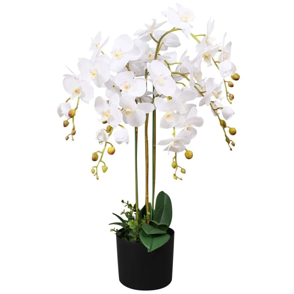 Grande Orchidée Artificielle Blanche en Pot - 75 cm - Luxe