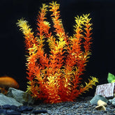 Grande Plante Aquarium Artificielle Orange et Jaune