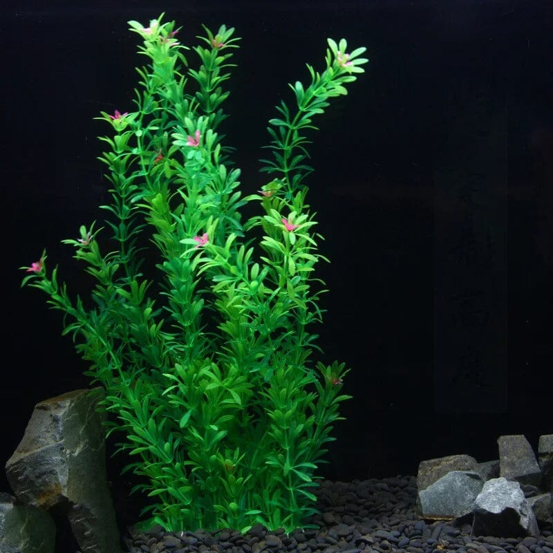 Grande Plante Artificielle Aquarium avec Fleurs