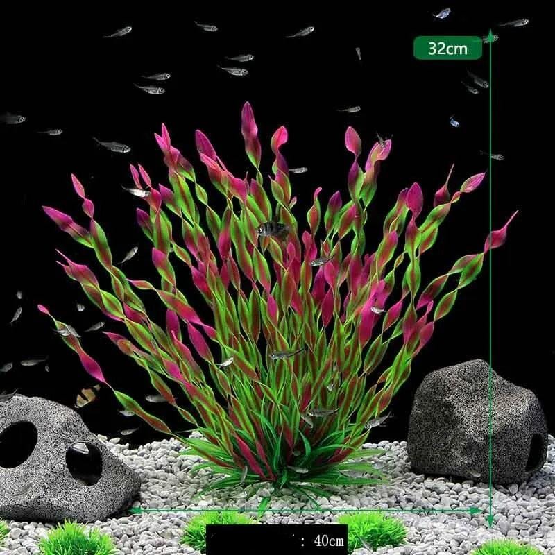 Grande Plante Artificielle pour Aquarium - 32 cm