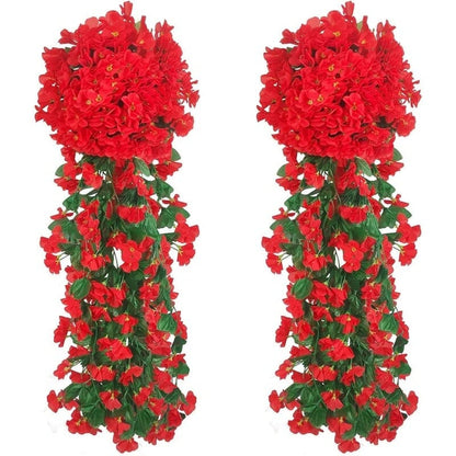 Guirlandes de Fleurs Artificielles Suspendues - Rouge