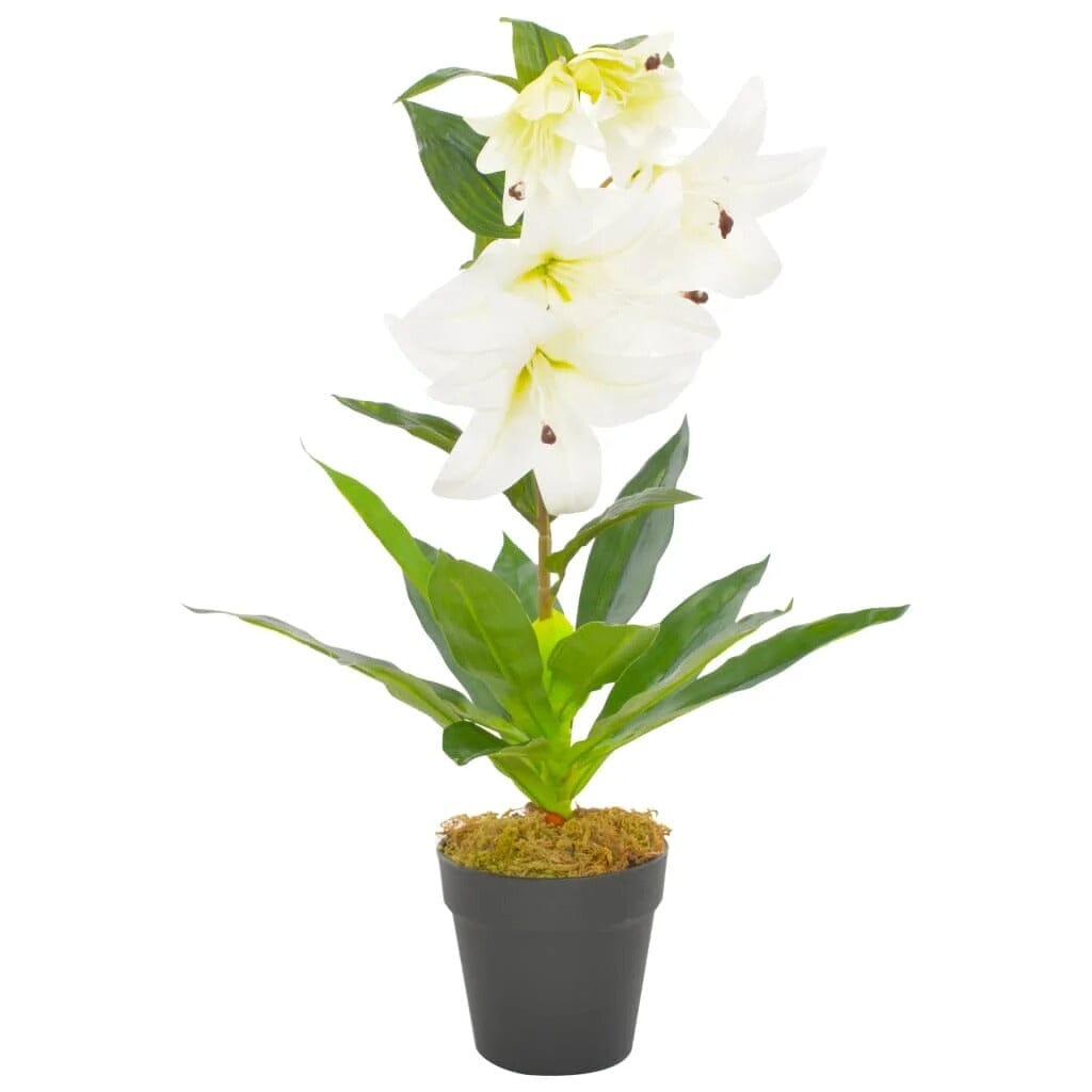 Lys Artificiel Blanc de 65 cm en Pot - Luxe