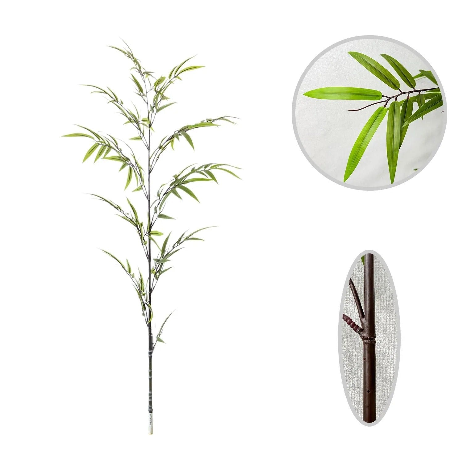 Bambou Artificiel à Tige Noire – Plante Décorative (130 cm, 160 cm, 210 cm)