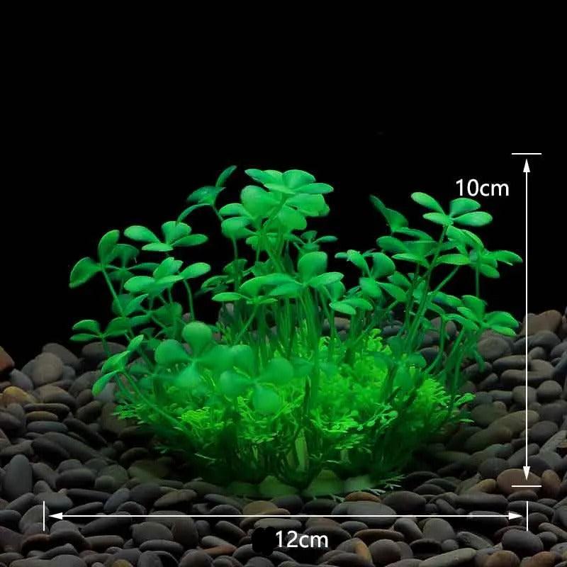 Plante artificielle verte pour aquarium – 10 cm