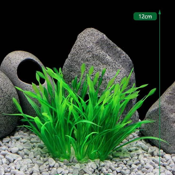 Plante Artificielle Élégance Verte pour Aquarium - 12cm