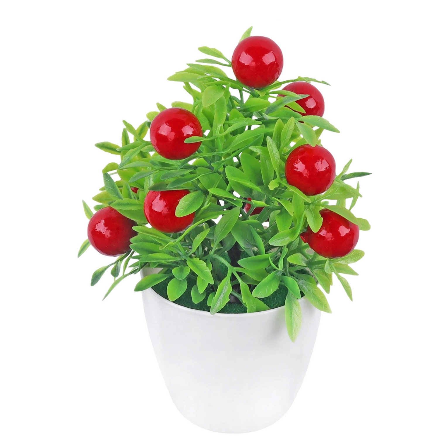 Plante artificielle en pot - Arbuste fruité décoratif - 17 cm