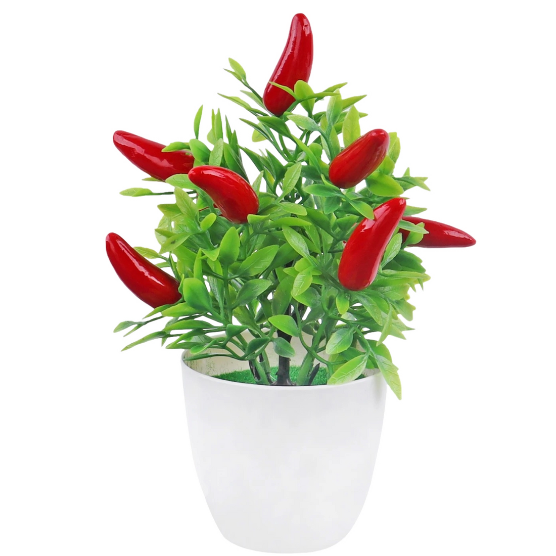 Plante Artificielle Piment Rouge Décoratif en Pot - 17 cm