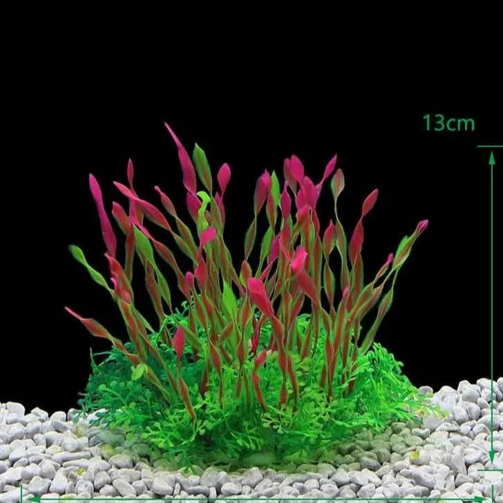 Fausse Plante Artificielle Bicolore pour Aquarium - 13cm