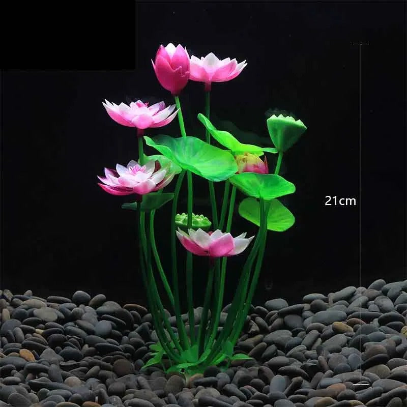 Fausse Plante Aquarium Lotus Roses