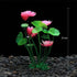 Fausse Plante Artificielle pour Aquarium avec Fleurs de Lotus Roses - 21cm